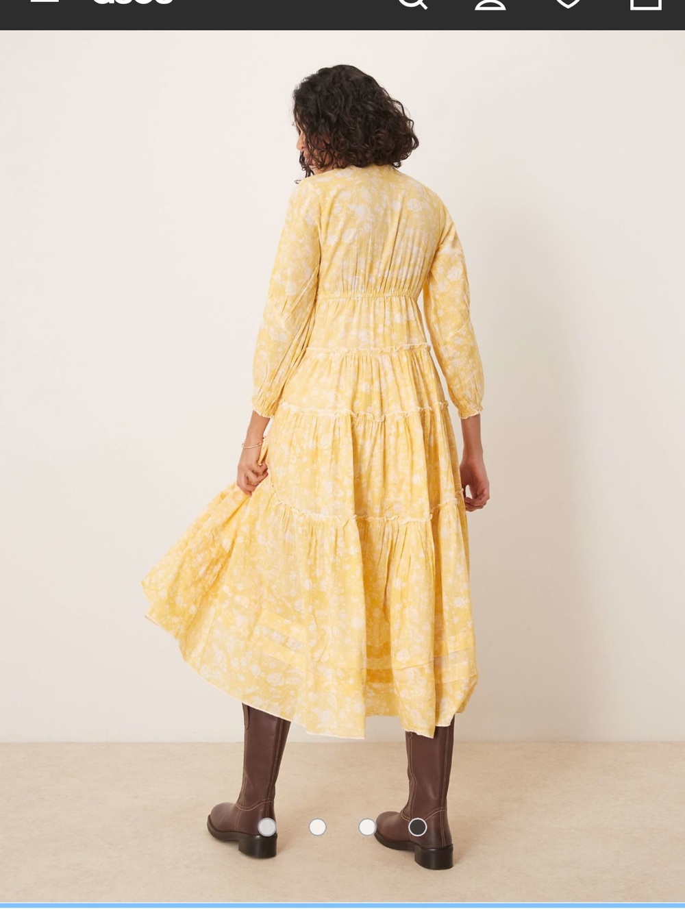 Free People Yellow Floral Button-Front Midi Dress - Picture 3 of 3